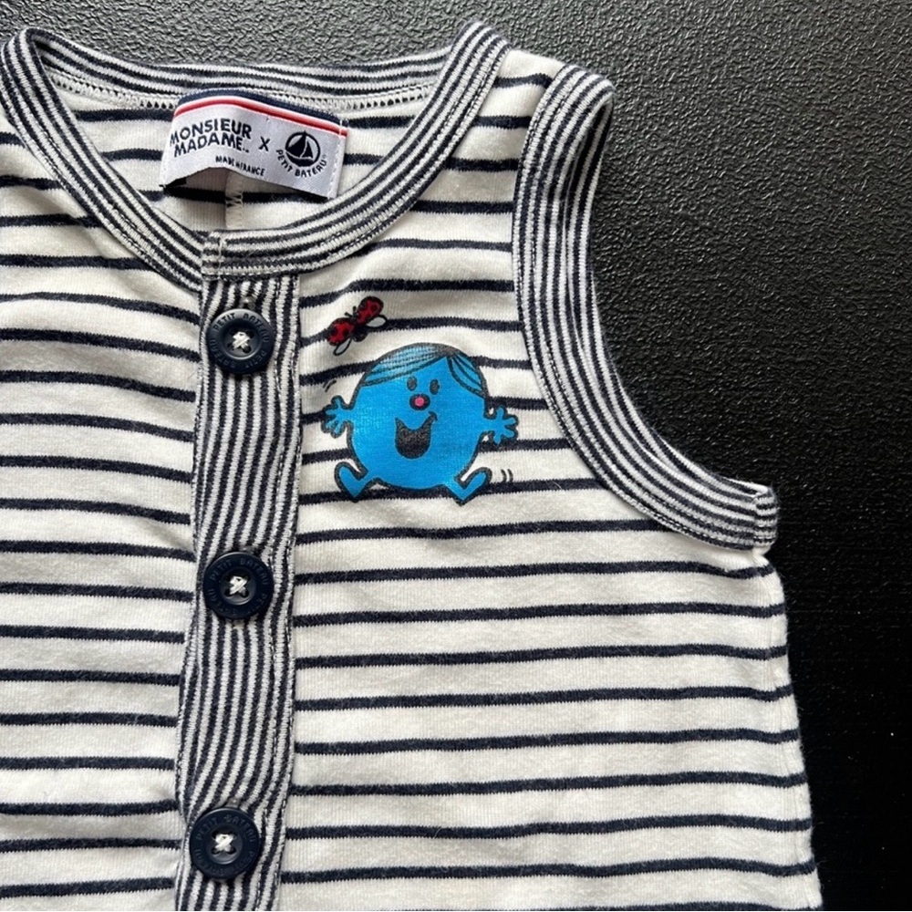 Monsieur Madame x Petit Bateau Striped Baby Romper Playsuit Nautical - Picture 2 of 10